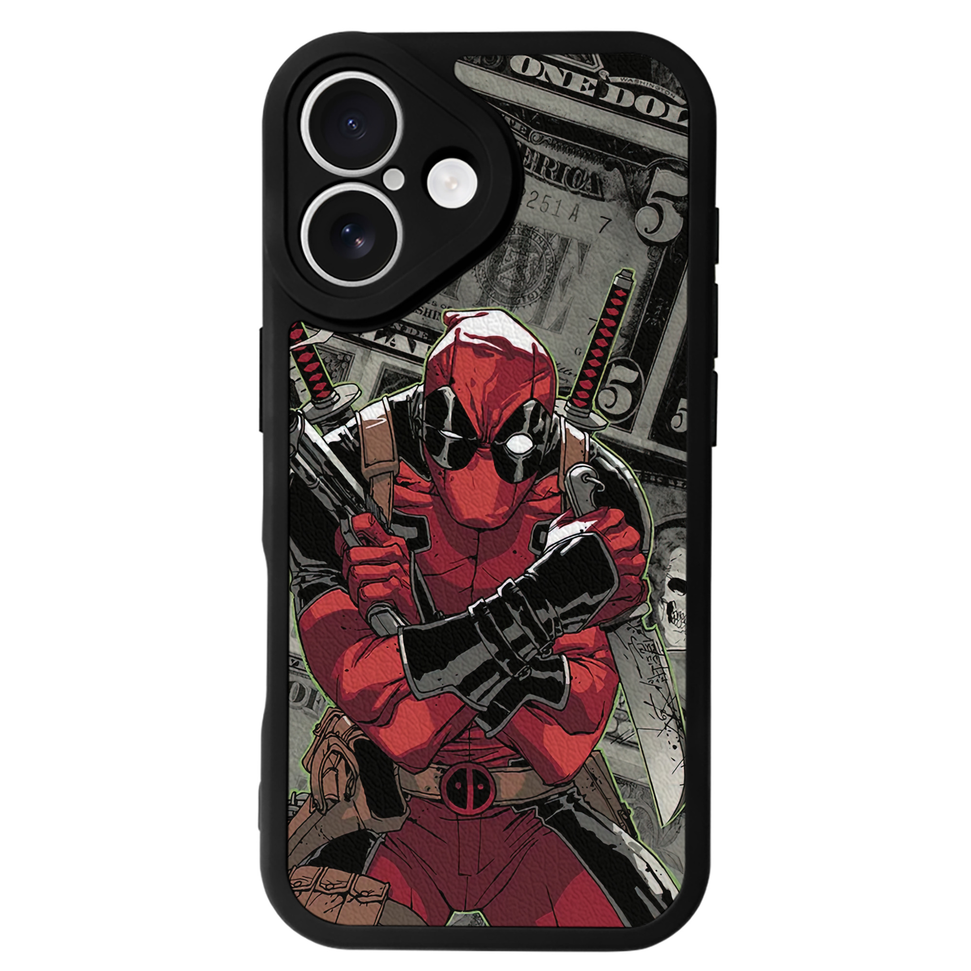 （画像用） Deadpool デッドプール 【iPhone 16シリーズ対応】シリコンスマホケース（レザー調） 材質：シリコン